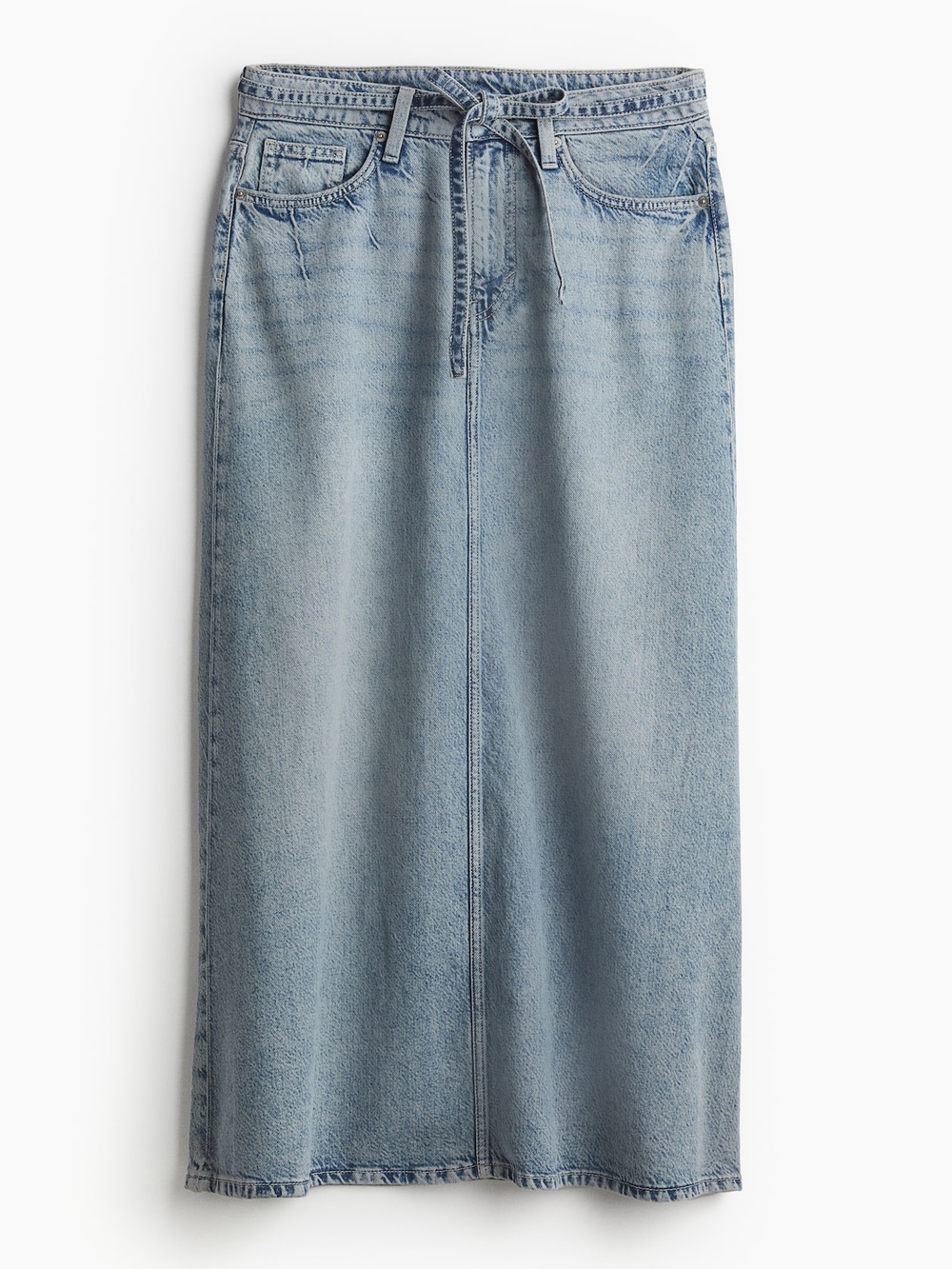 H&M Women's Light denim blue Feather Soft Denim Skirt